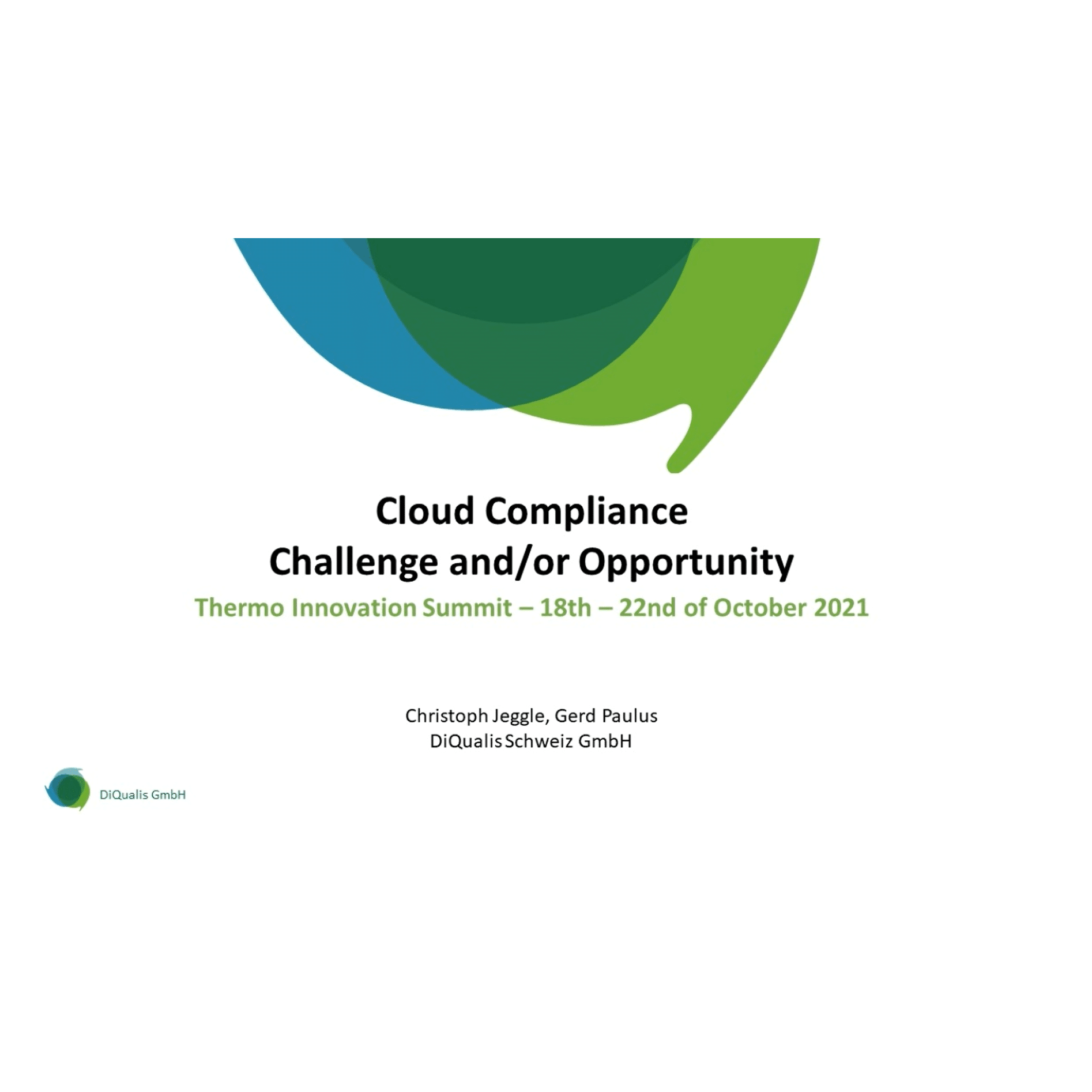 Cloud Compliance Challenge And/or Opportunity - Thermo Innovation ...